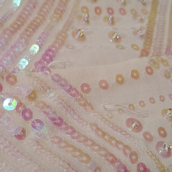 Bebe Pink Iridescent Sequin Shift Dress S - Picture 6 of 13